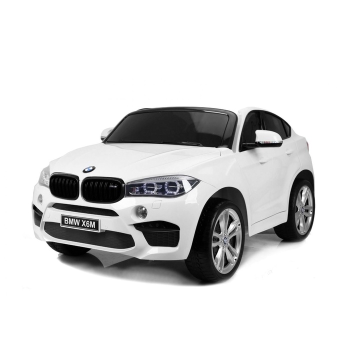 Elektromos Kisautó Bmw X6M-Kétüléses-Nagyméretű-120W-os Kerékmotorokkal-Fehér