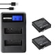 Set 2 acumulatori AZ16-1 1400mAh + incarcator dublu pentru camere video de actiune Xiaomi YI 4K YI 4K+ Yi Lite