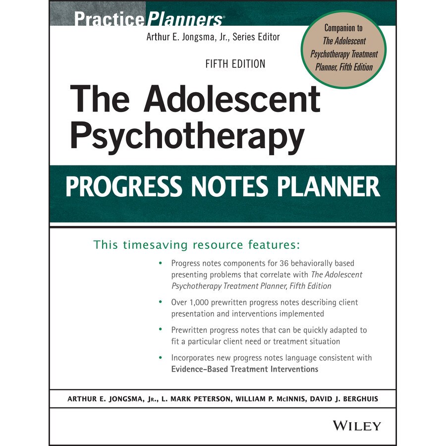 The Adolescent Psychotherapy Progress Notes Planner de Arthur E. Jongsma, Jr.