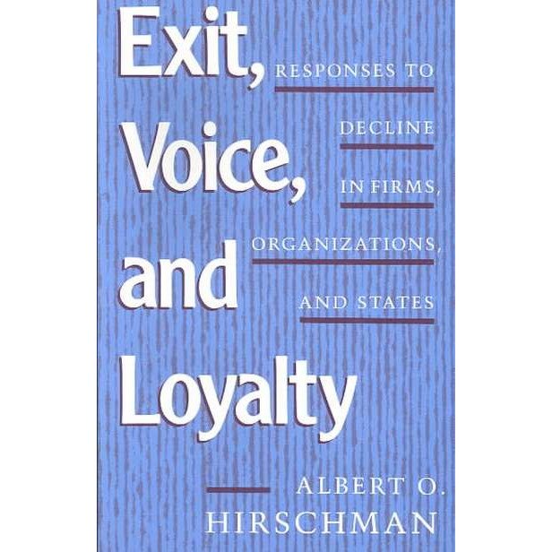 Exit Voice & Loyalty /-/ Responses to Decline On Firms Organizations & States de Hirschman
