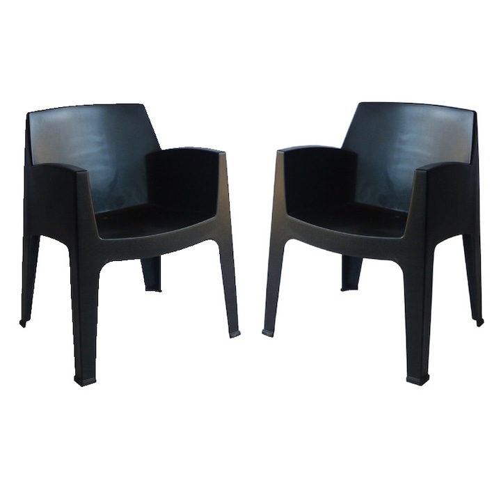 Комплект 2 кресла Мебели Богдан BM Ston-22, цвят Черен