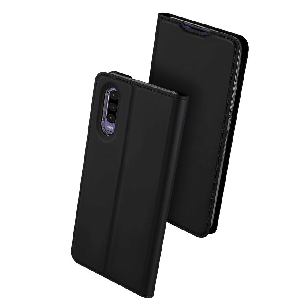 Husa Carte Dux Ducis Anti Amprenta pentru Huawei P30, Negru
