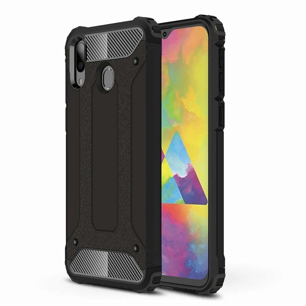 Husa Hibrida Antisoc Forcell Armour pentru Samsung Galaxy M20, Negru
