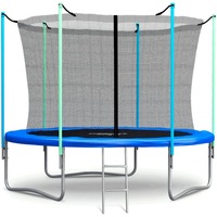 Trambulina pentru copii cu plasa de protectie IDL FREEDOM JUNIOR JUMP COLLECTION, Diametru 305 cm, Fabricata din Otel, Echipata cu 54 de arcuri de Sustinere ce suporta pana la 150 de Kg, Accesorizata cu Scara de Acces, Certificat de siguranta TUV-GS-CE