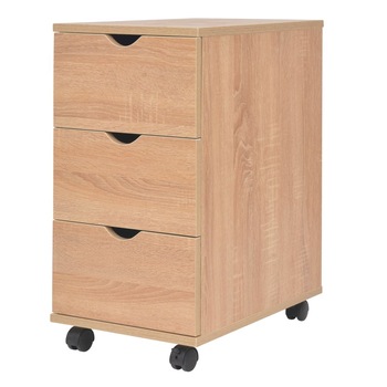Dulap de depozitare cu 3 sertare, vidaXL, PAL, 33 x 45 x 60 cm, Maro Dulap de depozitare cu 3 sertare, vidaXL, PAL, 33 x 45 x 60 cm, Maro