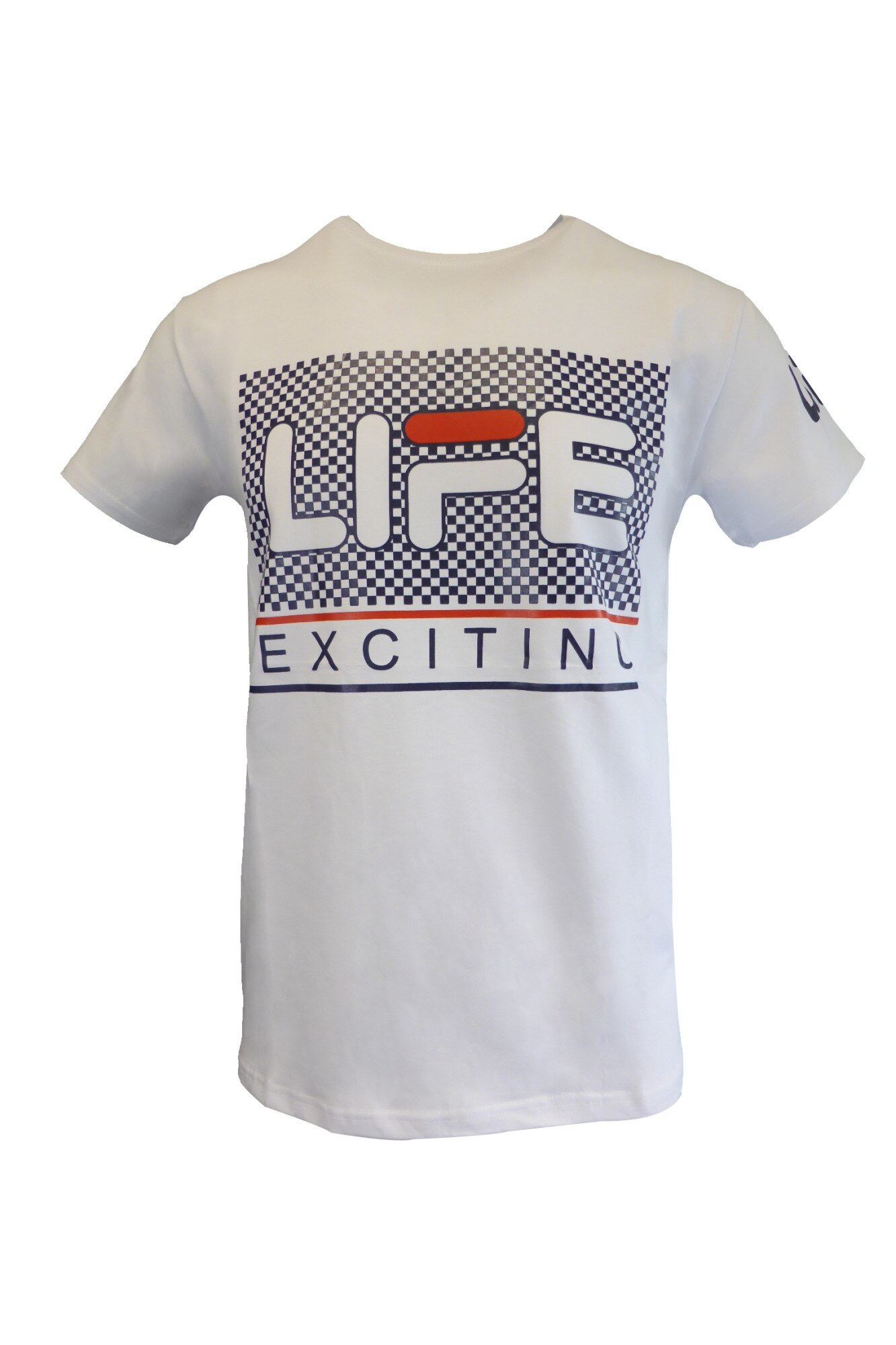 Tricou - UNIVERS FASHION - alb cu logo 