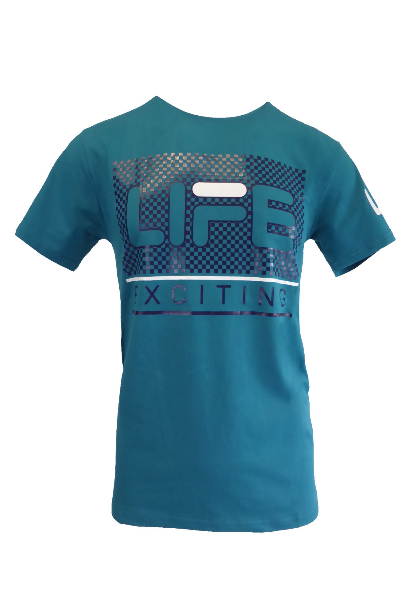 Tricou - UNIVERS FASHION - verde cu logo 