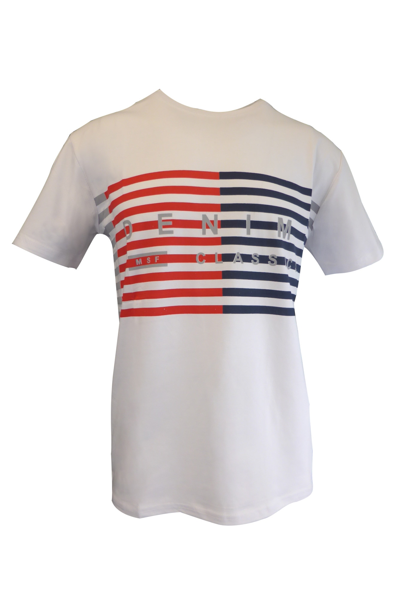 Tricou - UNIVERS FASHION - alb cu logo 