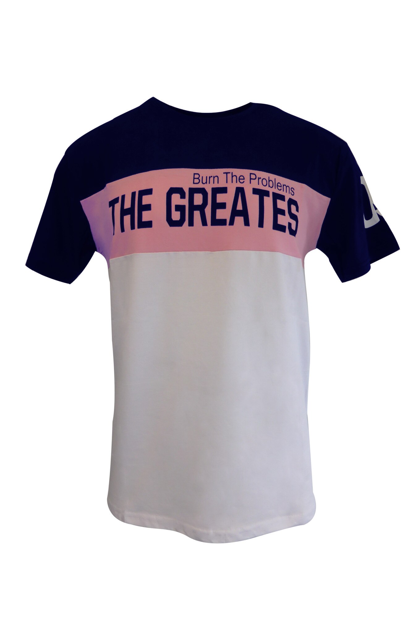 Tricou - UNIVERS FASHION - tricolor albastru, roz, alb