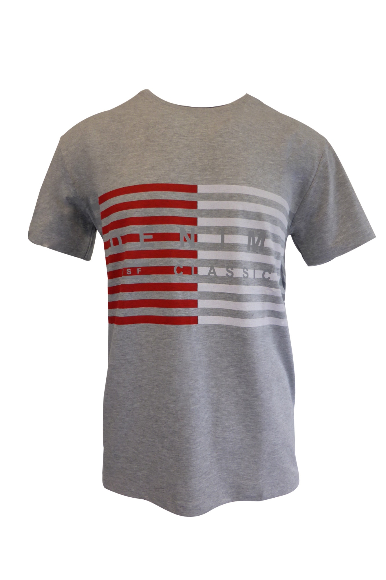 Tricou - UNIVERS FASHION - gri cu logo 