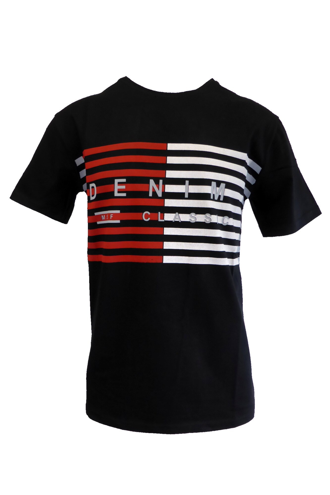 Tricou - UNIVERS FASHION - negru cu logo 