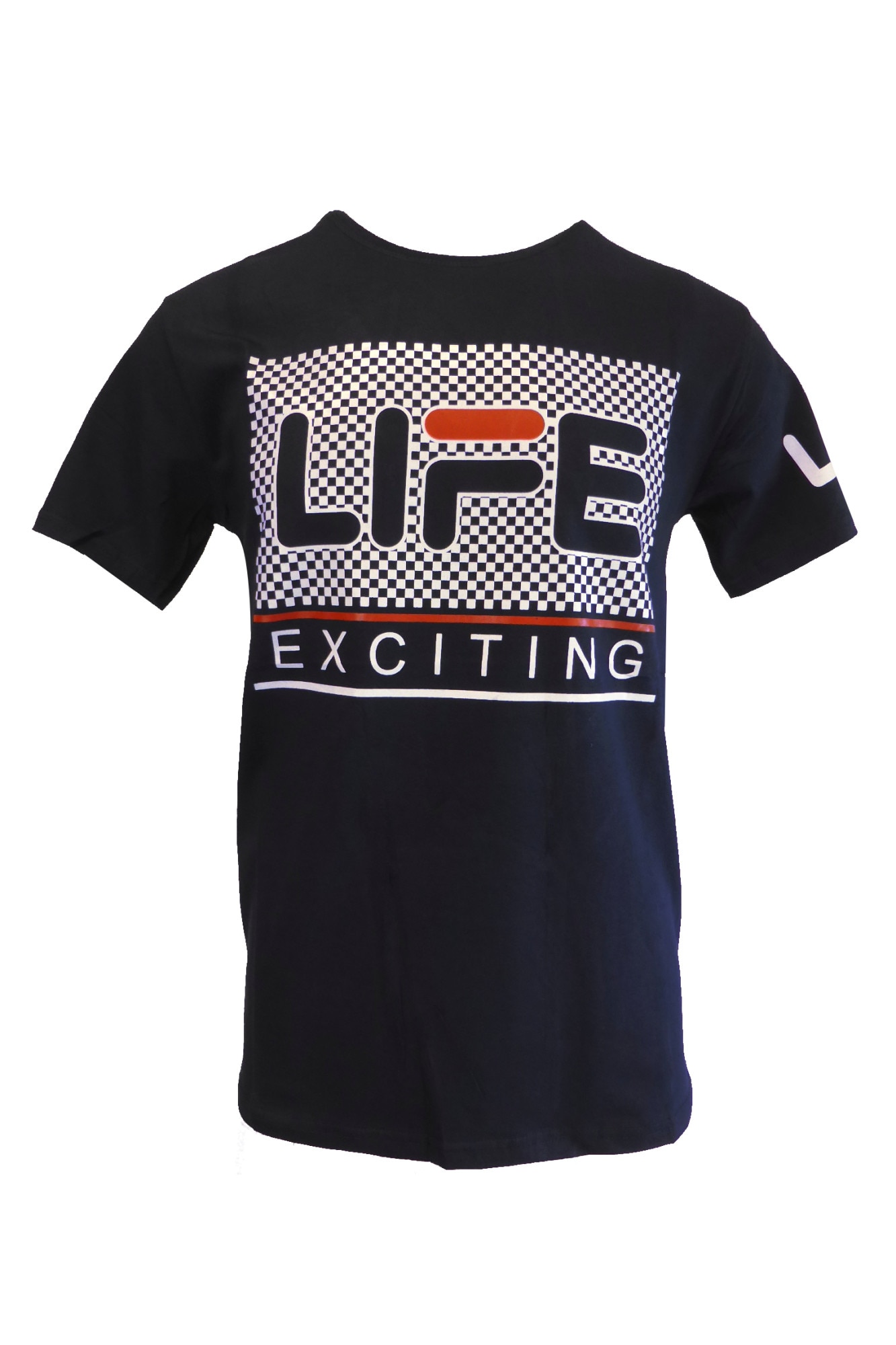 Tricou - UNIVERS FASHION - albastru inchis cu logo 