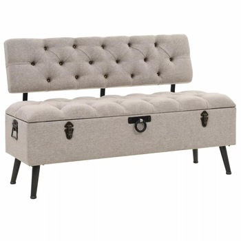 Canapea tip banca depozitare cu spatar, vidaXL, Piele artificiala, Crem, 121 x 53 x 78 cm Canapea tip banca depozitare cu spatar, vidaXL, Piele artificiala, Crem, 121 x 53 x 78 cm