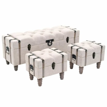 Set de 3 canapele tip bancheta de intrare, cu zona de depozitare, vidaXL, Alb, 112 x 37 x 45 cm Set de 3 canapele tip bancheta de intrare, cu zona de depozitare, vidaXL, Alb, 112 x 37 x 45 cm