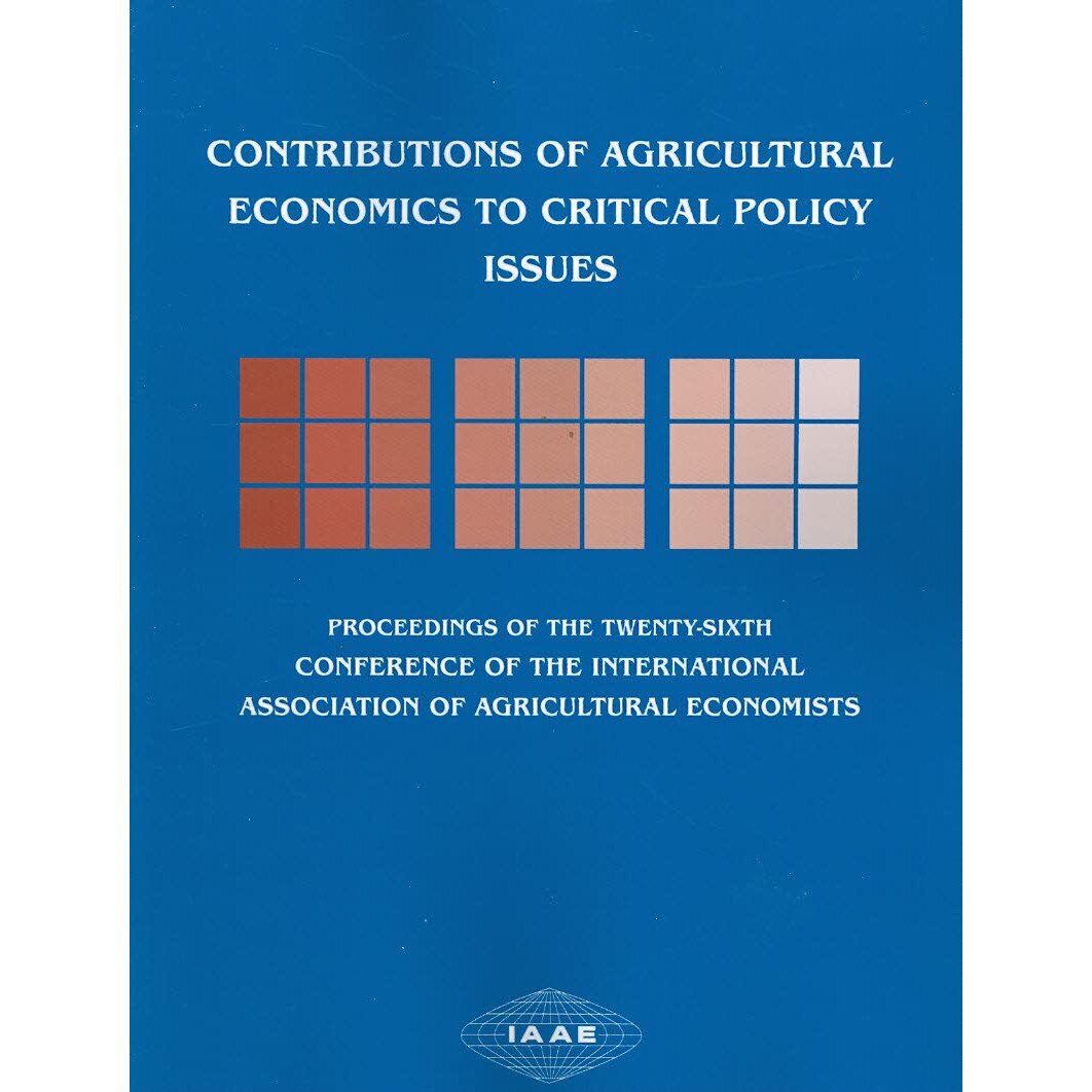 Contributions of Agricultural Economics to Critical Policy Issues de Keijiro Otsuka