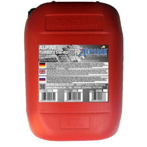 Ulei motor Alpine Turbo 15W-40, 20 L