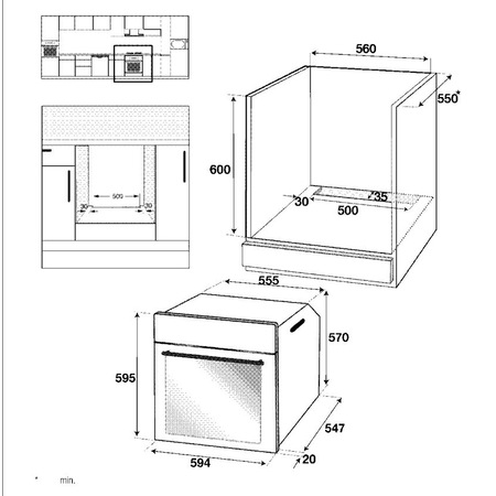 Cuptor incorporabil Arctic AROIE24300RBC, Electric, 66 l, Autocuratare catalitica Self Clean, Timer digital, Grill, Clasa A, Sticla neagra