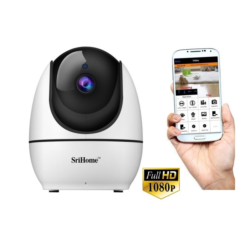 Camera De Supraveghere Ip Wifi Sricam Sh026 Plus Srihome Fullhd 2mp 1080p Conectare Telefon Pc Night Vision Rotire Automata Rapida Senzor Miscare Alb Emag Ro