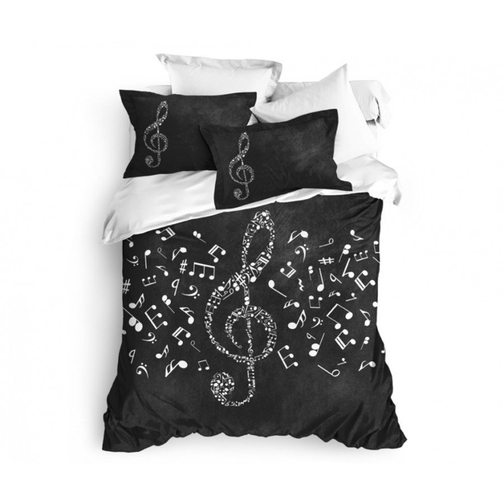 Kétszemélyes ágynemű garnitúra Musicol, Club Cotton, 100% renforcé pamut