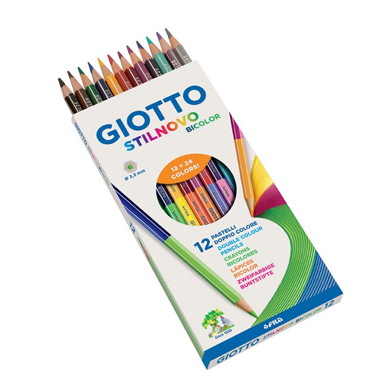 Set 12 creioane Giotto Stilnovo Bicolor