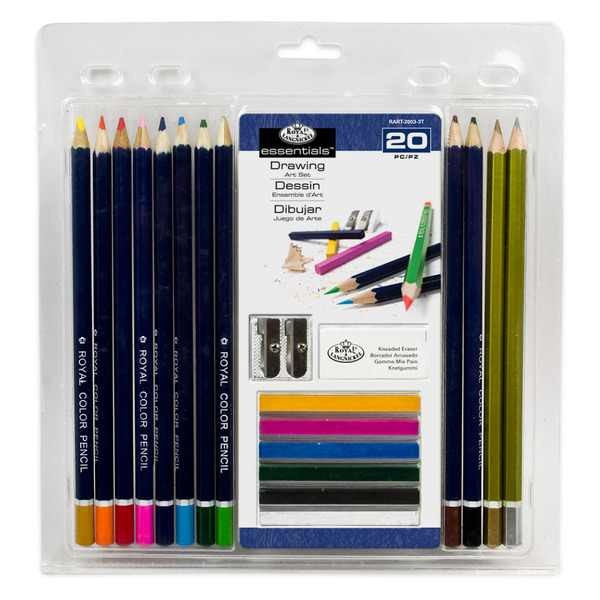 Set 20 piese creioane colorate si accesorii Royal & Langnickel