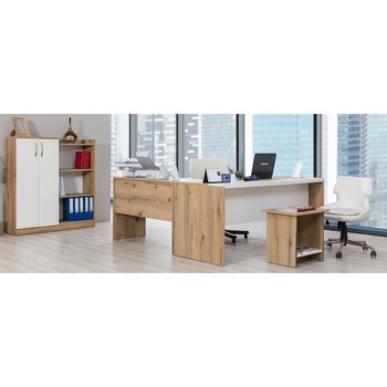 Set birou Napoli Alpino culoare stejar 4 piese, birou L 163.6x70 ,masuta de cafea 54.9x40 si dulap acte 94.2x31 Set birou Napoli Alpino culoare stejar 4 piese, birou L 163.6x70 ,masuta de cafea 54.9x40 si dulap acte 94.2x31