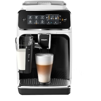 Espressor automat Philips EP3243/50, sistem de lapte LatteGo, 5 bauturi, filtru AquaClean, rasnita ceramica, optiune cafea macinata, ecran tactil, Alb Espressor automat Philips EP3243/50, sistem de lapte LatteGo, 5 bauturi, filtru AquaClean, rasnita ceramica, optiune cafea macinata, ecran tactil, Alb