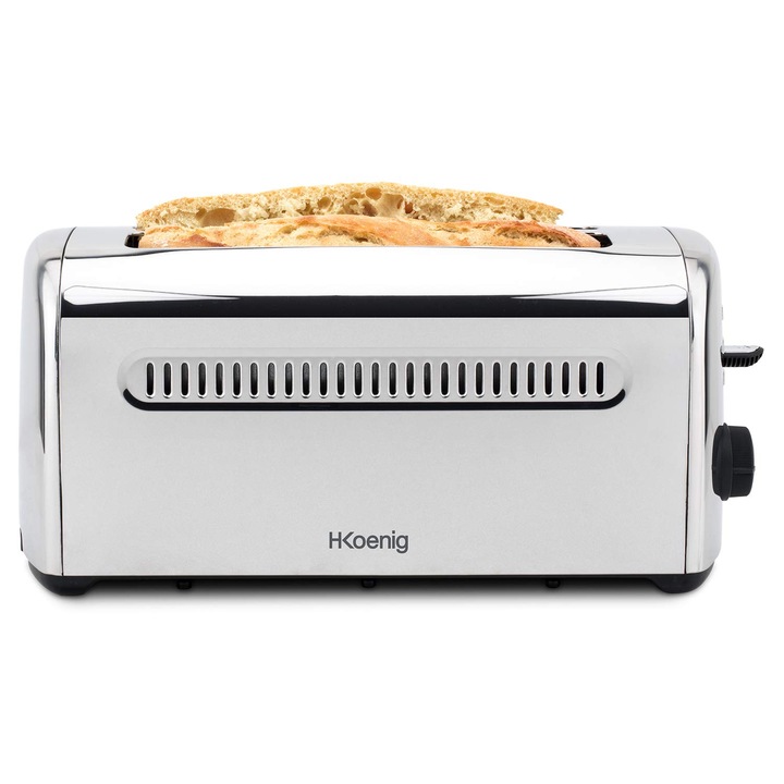 Toaster/Prajitor pentru paine si baghete, H.Koenig TOS32, otel inoxidabil, 7 trepte, putere 1500W, decongelare, reincalzire, editie limitata 2022