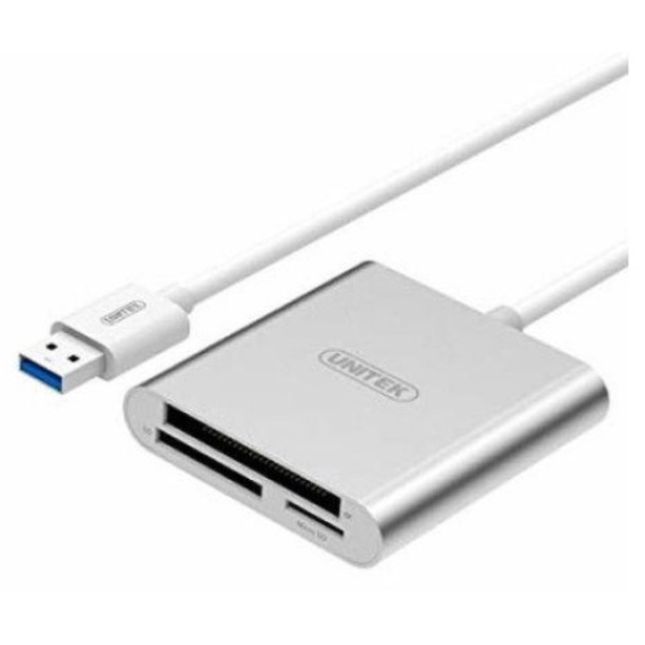 Adaptor cu cititor de carduri, Unitek, Y9313D USB / USB 3.1 tip C, alb