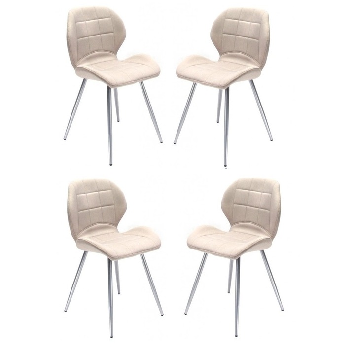 4db Ikoni Elvin szék bézs, fém szerkezetű, kárpitozott bézs