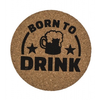 Set 4 Suporturi pahare cu diverse mesaje Born din pluta - 10 cm, Radar 71/3222 Set 4 Suporturi pahare cu diverse mesaje Born din pluta - 10 cm, Radar 71/3222