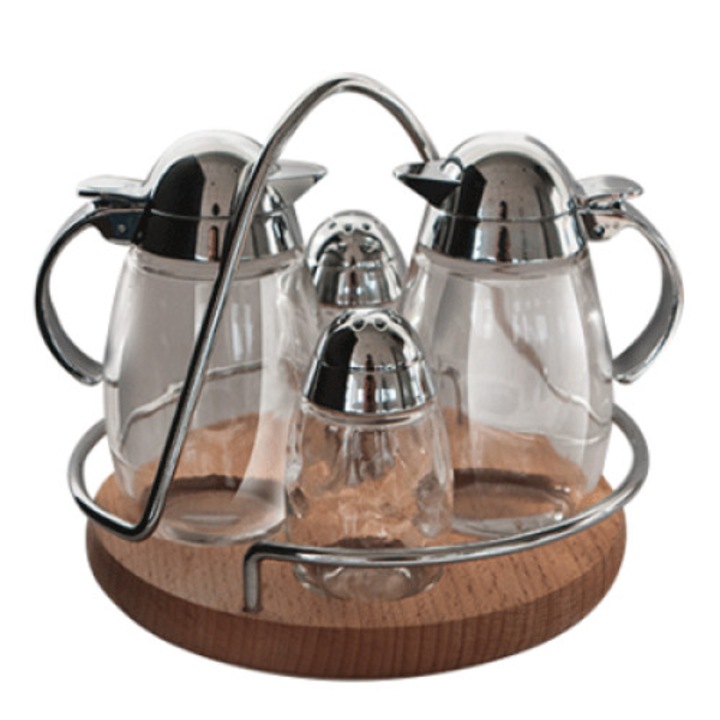 Oliviera RAKI GEMMY 4 piese cu suport lemn NATURAL