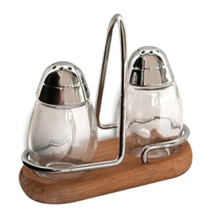 Solnita si pipernita RAKI GEMMY cu suport lemn