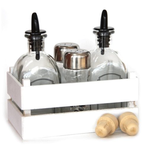 Oliviera RAKI 5 piese cu suport ladita alb