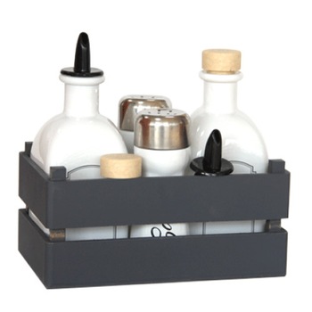 Oliviera RAKI 5 piese cu suport ladita gri Oliviera RAKI 5 piese cu suport ladita gri