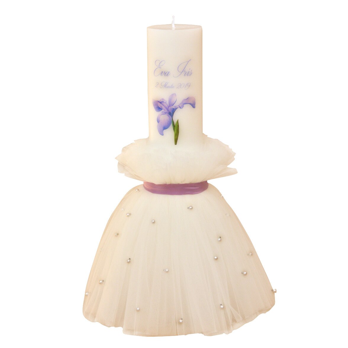 Lumanare botez floare Iris