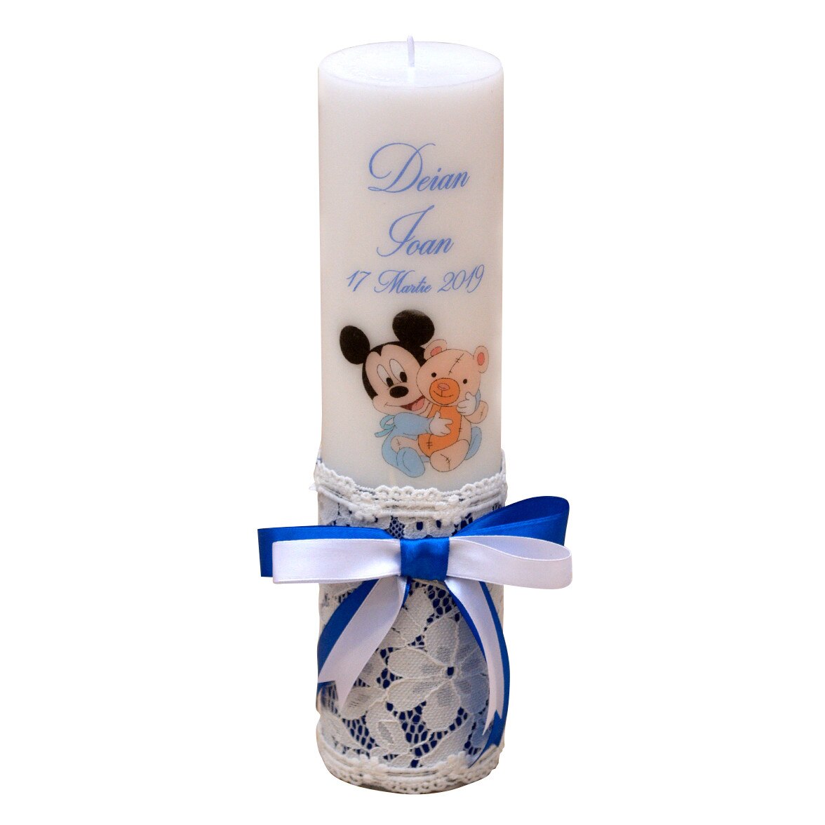 Lumanare botez Mickey cu jucarie