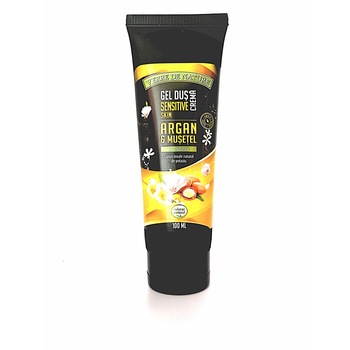 Gel de dus crema Sensitive Skin cu argan, musetel si miere de albine 100 ml Gel de dus crema Sensitive Skin cu argan, musetel si miere de albine 100 ml