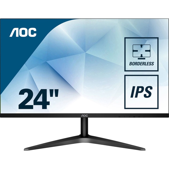 Monitor, LED IPS AOC 23,8", Full HD, HDMI, fekete