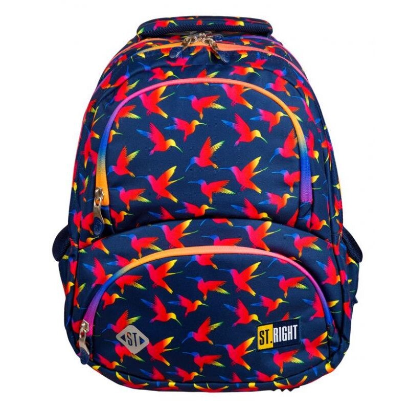 Ghiozdan Scolar 4 Compartimente, St.Right, Rainbow Birds, BP7