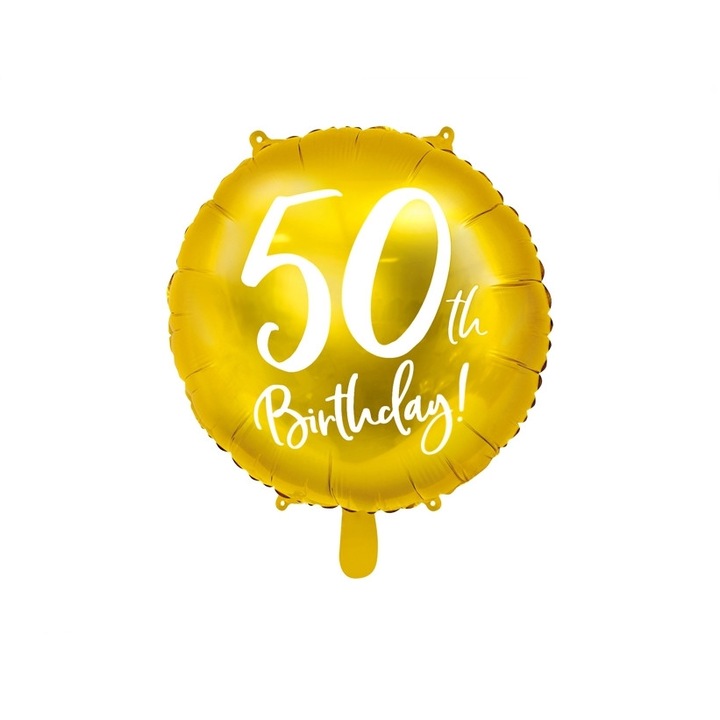 Фолиев балон PartyDeco, За юбилей, 50 години, Златист