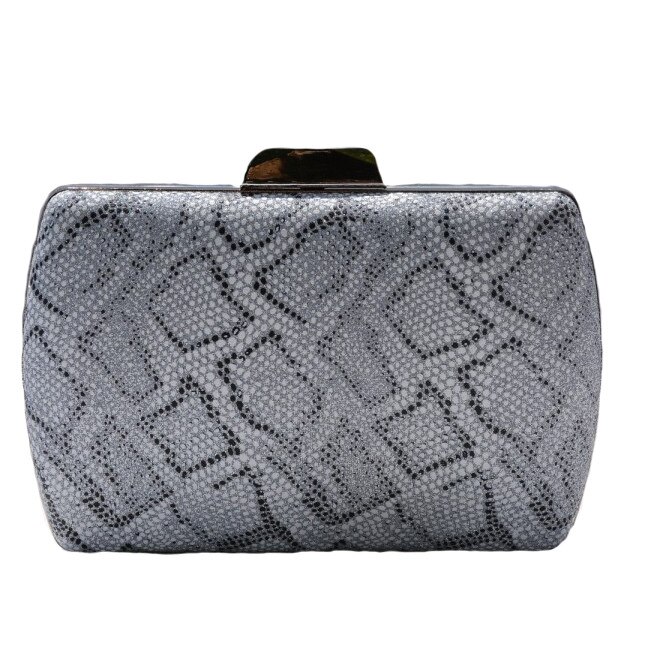 Geanta eleganta, design piele de sarpe, D&J Exclusive, alb