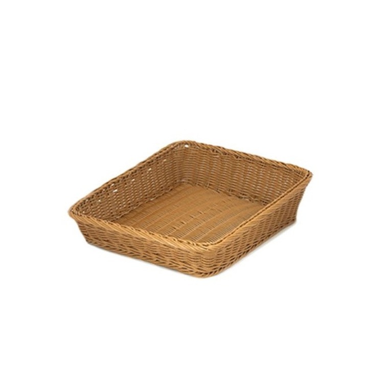 Cos polyrattan RAKI pentru servire paine, fructe, legume 36x45x12x6cm culoare cafea rezistent la apa