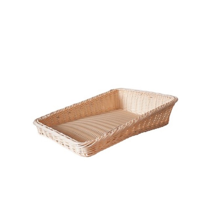 Cos servire paine , fructe polyratan RAKI 40x35x4x10cm rezistent la apa se poate spala in masina de spalat vase culoare natural