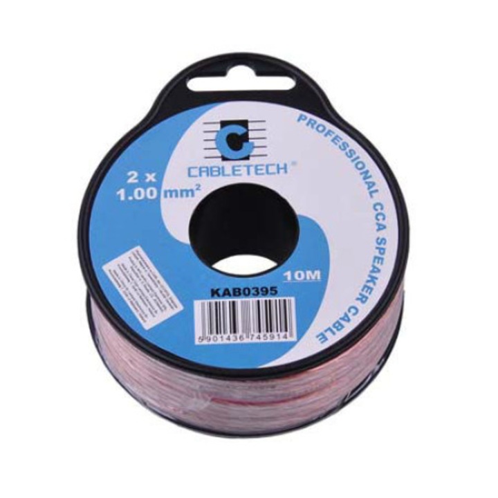 Hangszóró kábel CCA 2x1,00mm átlátszó 10m
