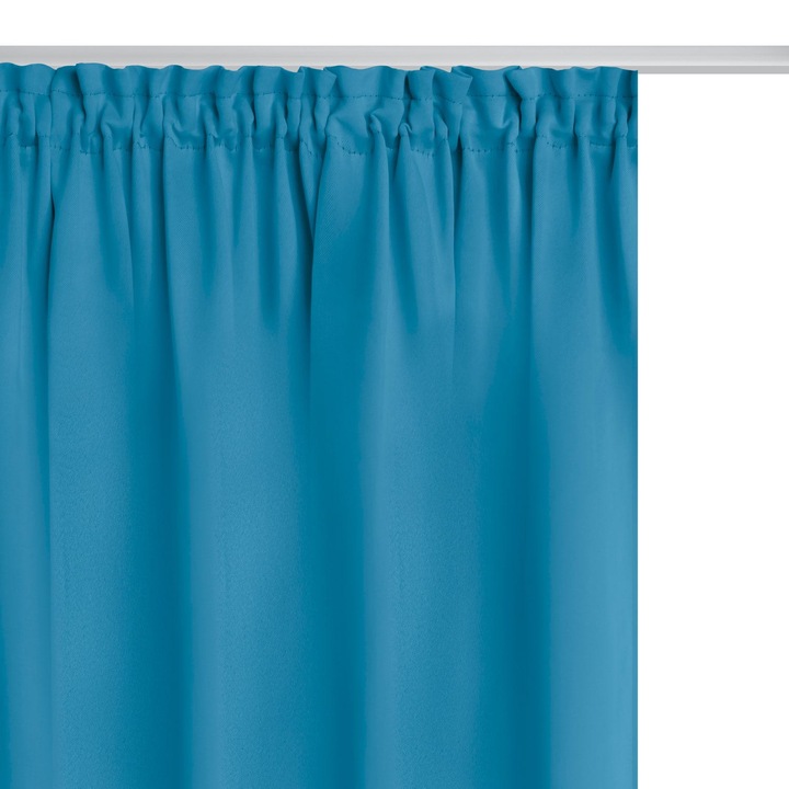 Perdea, Poliester, Sufragerie, 140x250, Turcoaz