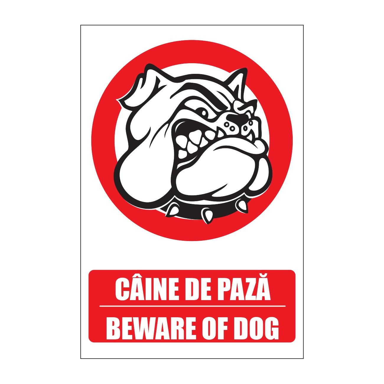 Indicator Caine de paza beware of dog, pvc rigid, 20x15cm