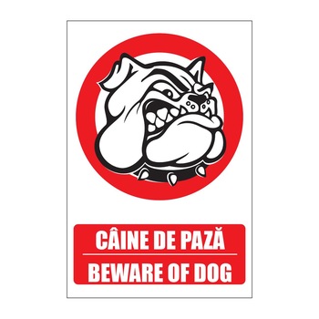 Indicator Caine de paza beware of dog, pvc rigid, 20x15cm Indicator Caine de paza beware of dog, pvc rigid, 20x15cm