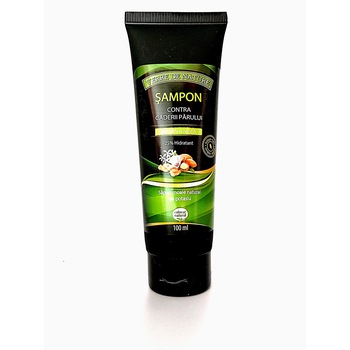 Sampon contra caderii parului cu argan, nuca si complex vegetal 100 ml Sampon contra caderii parului cu argan, nuca si complex vegetal 100 ml