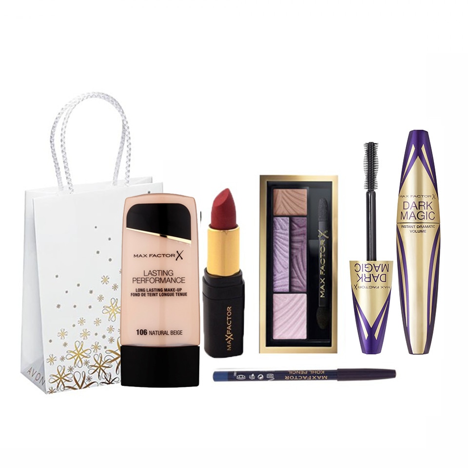 Set Max Factor: Correcting Cream + Ruj + Creion dermatograf + Paleta farduri + Smoky Eye Effect
